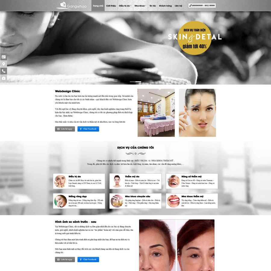 Theme wordpress thẩm mỹ viện – màn hình 1