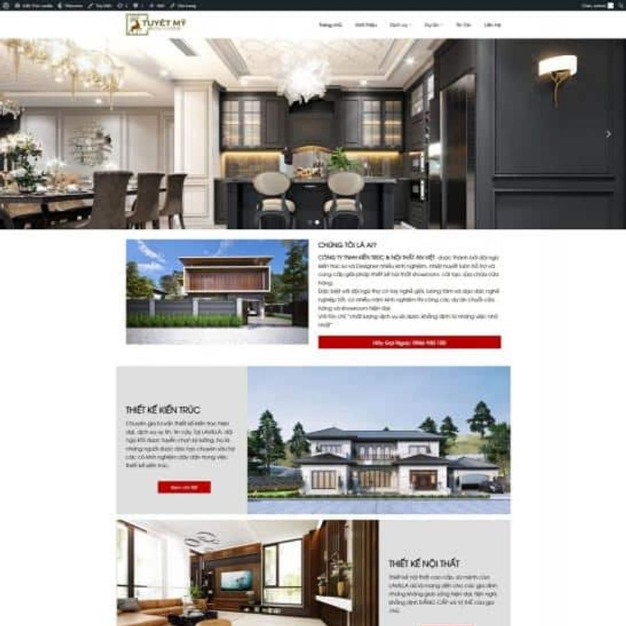 Theme wordpress nội thất thiết kế xây dựng 01 – màn hình 1