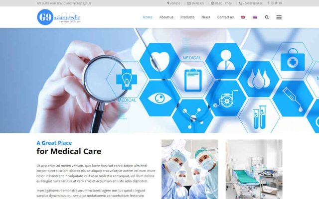 Mẫu web giới thiệu sản phẩm, thiết bị y tế