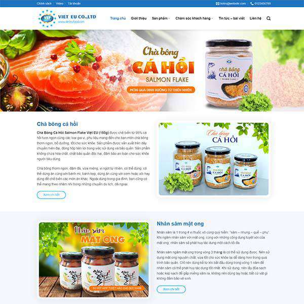 Theme WordPress thực phẩm 19 – màn hình 1