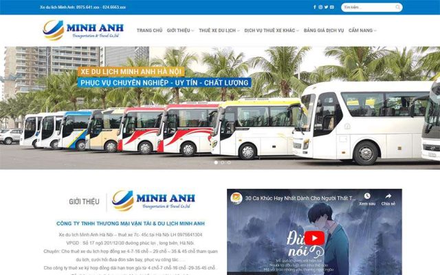 Mẫu web dịch vụ thuê xe 05