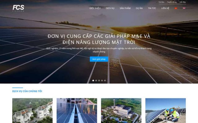 Mẫu web công ty điện năng lượng mặt trời