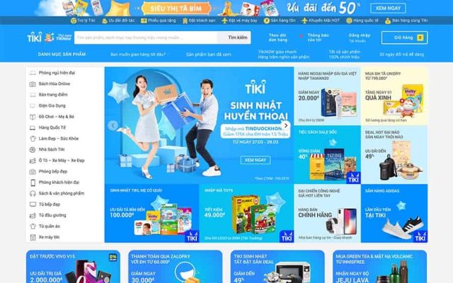 Mẫu web bán hàng giống tiki
