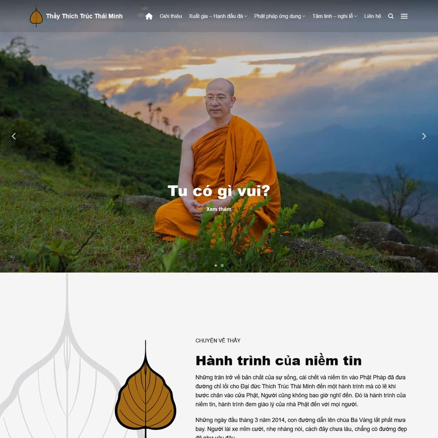 Theme wordpress chùa 3 – màn hình 1