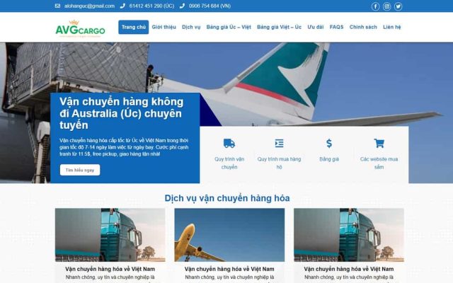 Mẫu web dịch vụ vận chuyển quốc tế logistic