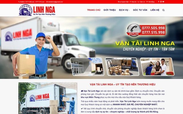 Mẫu web dịch vụ vận tải