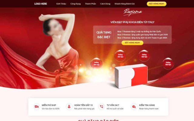 Mẫu web landing page viên đặt phụ khoa