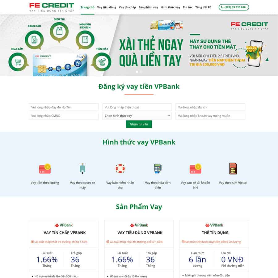 Mẫu web vay vốn, tài chính 02