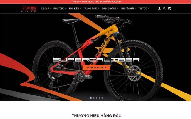 Mẫu web bán phụ kiện xe đạp