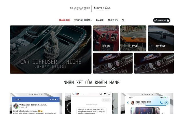 Mẫu web nước hoa cho xe hơi