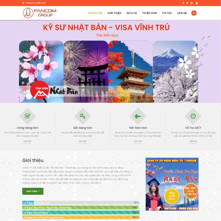 Mẫu web công ty xuất khẩu lao động 01