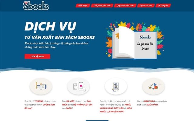 Mẫu web dịch vụ xuất bản sách