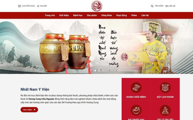 Mẫu web phòng khám y học cổ truyền