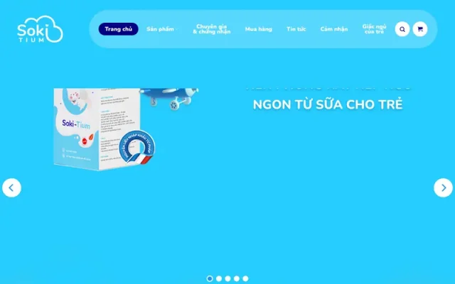 Mẫu web bán sữa cho trẻ em
