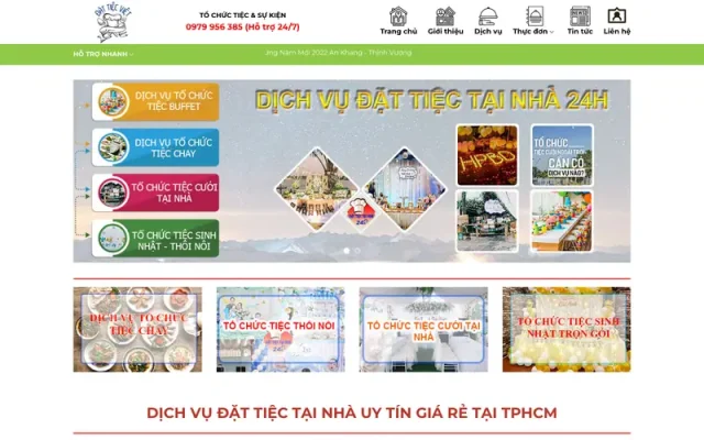 Mẫu web dịch vụ nấu ăn