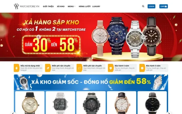 Mẫu web bán đồng hồ 3