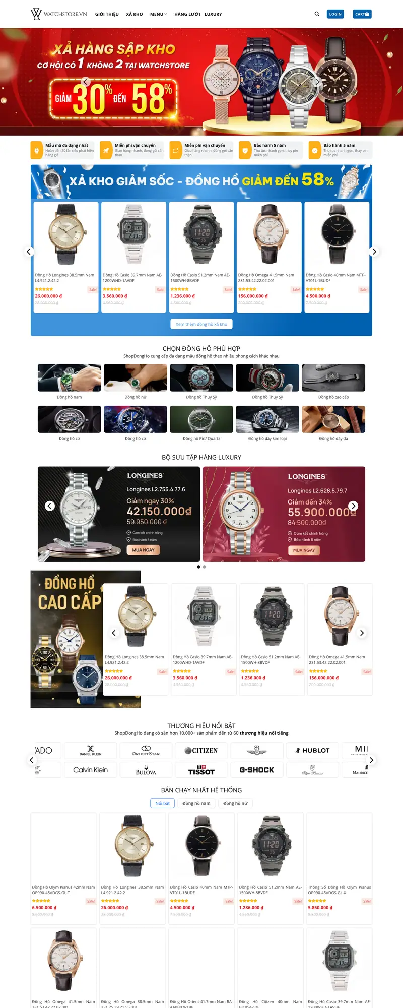 Mẫu web bán đồng hồ 3