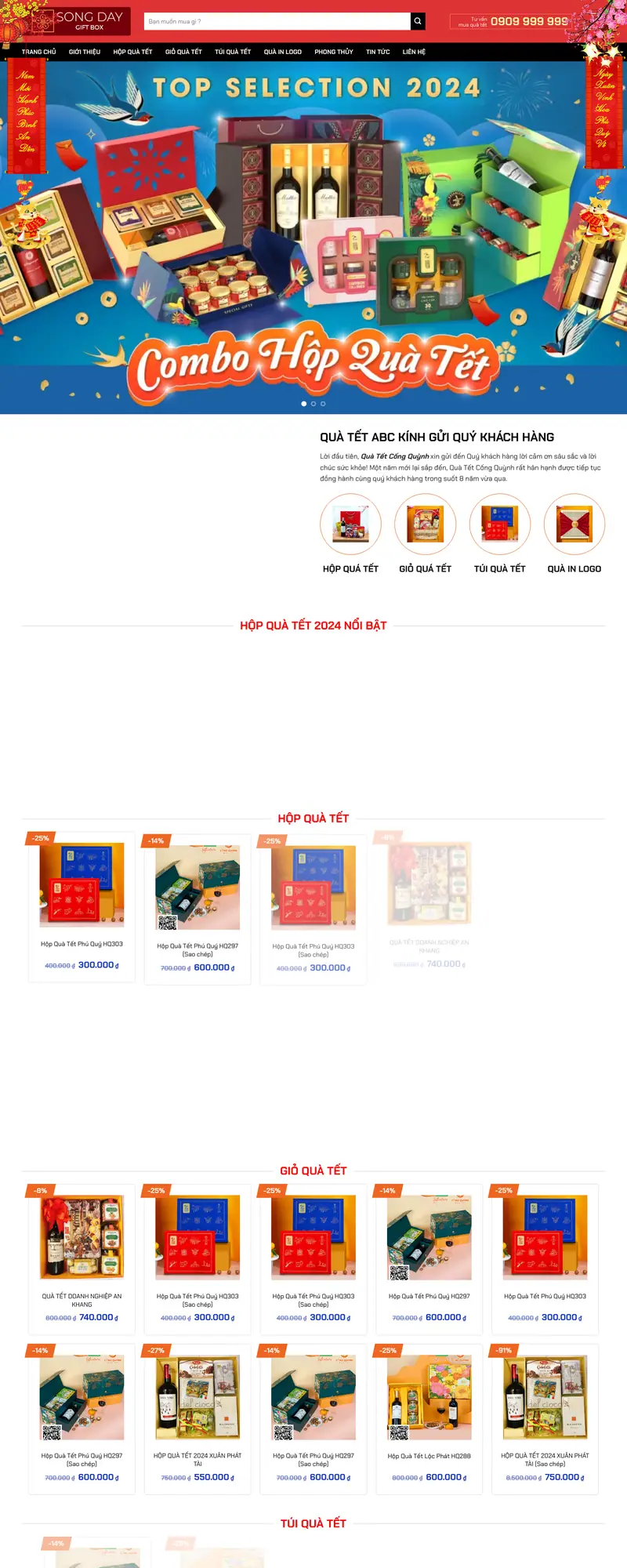 Mẫu web bán quà tết 01