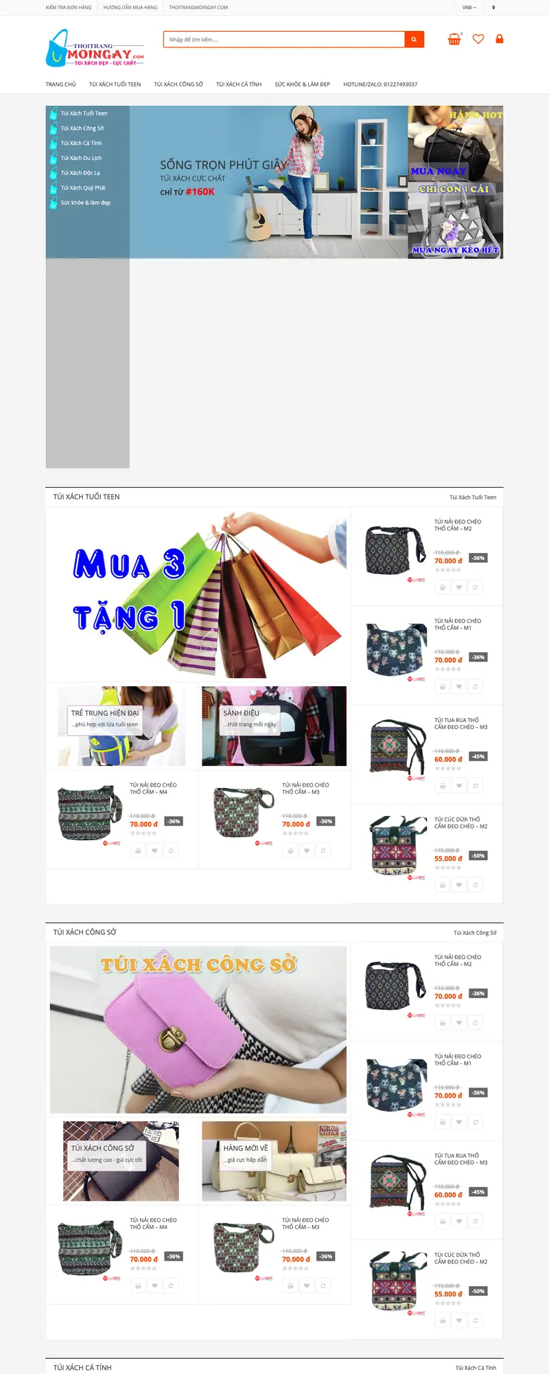 Mẫu web thời trang – màn hình 1