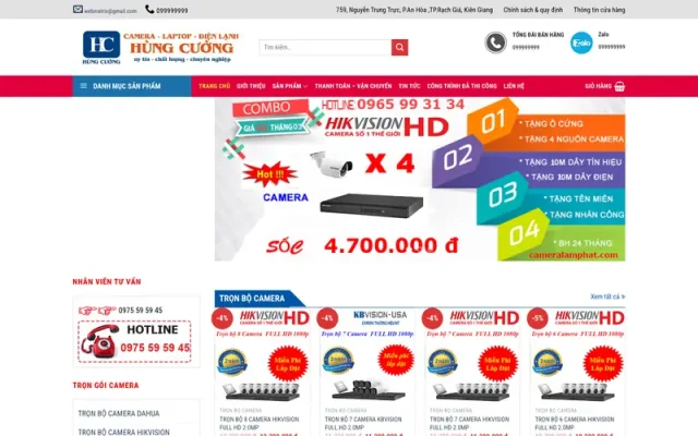 Mẫu web bán camera