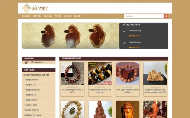 Mẫu web gỗ phong thủy