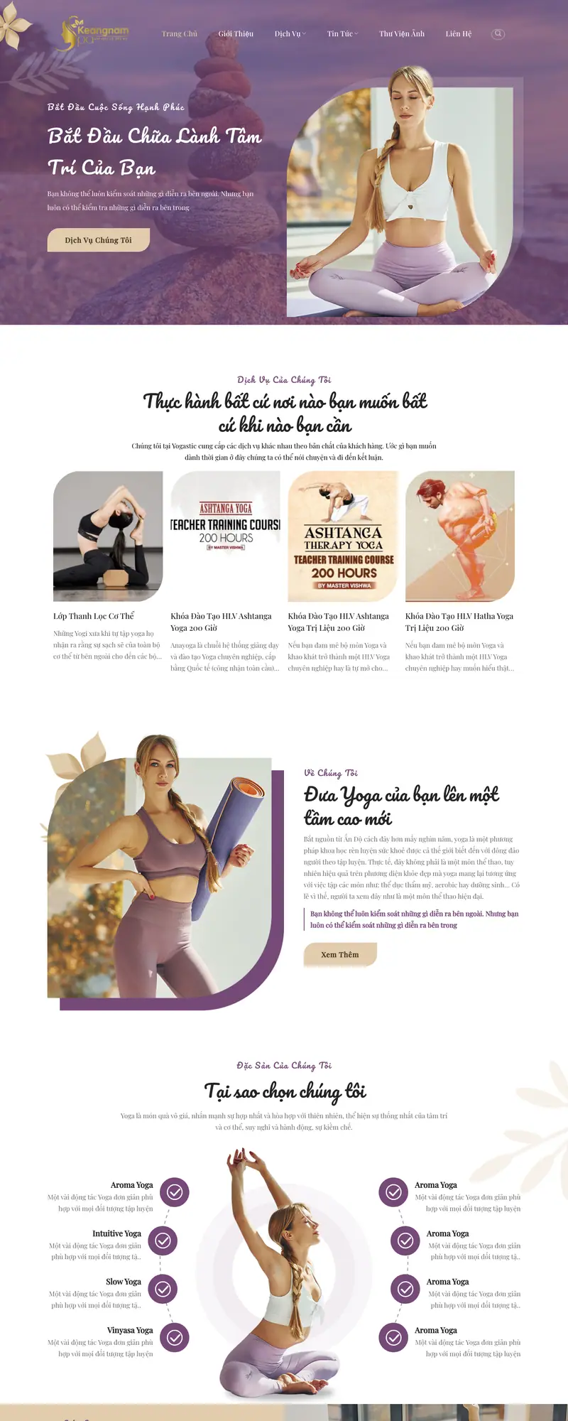 Mẫu web trung tâm yoga 01