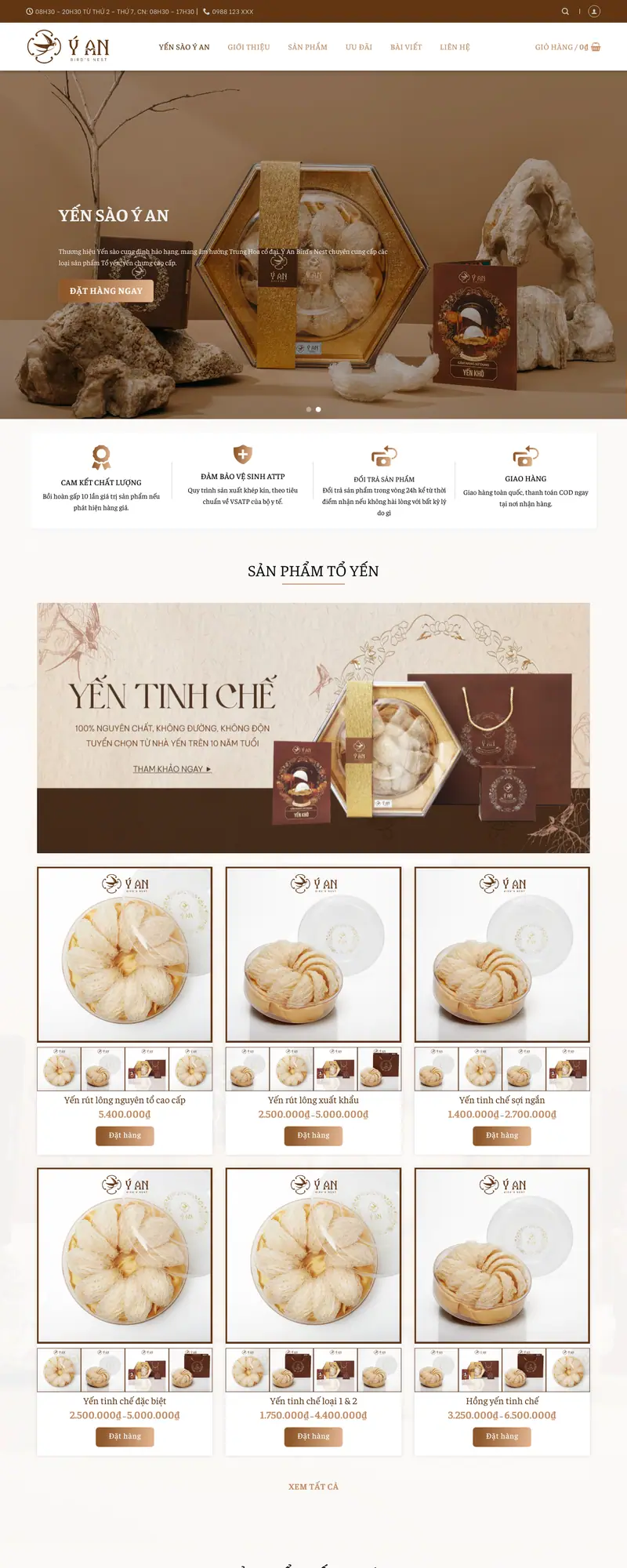 Mẫu web bán yến sào 03