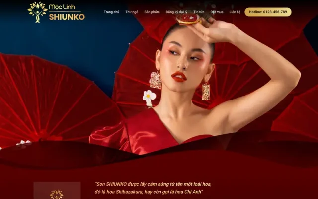 Mẫu web bán son môi