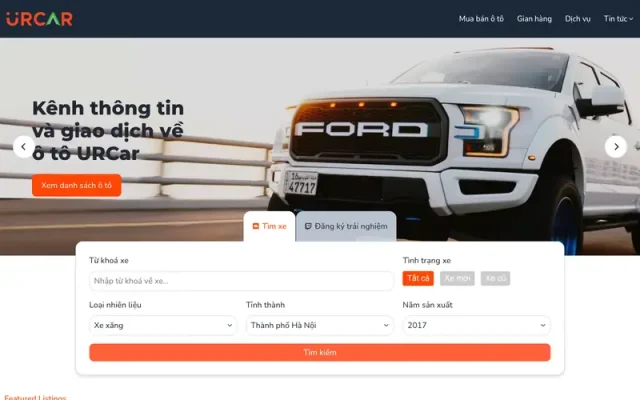 Mẫu web bán ô tô 2