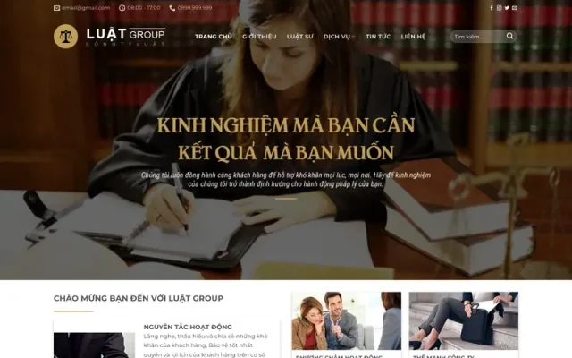 Mẫu web công ty tư vấn luật 1