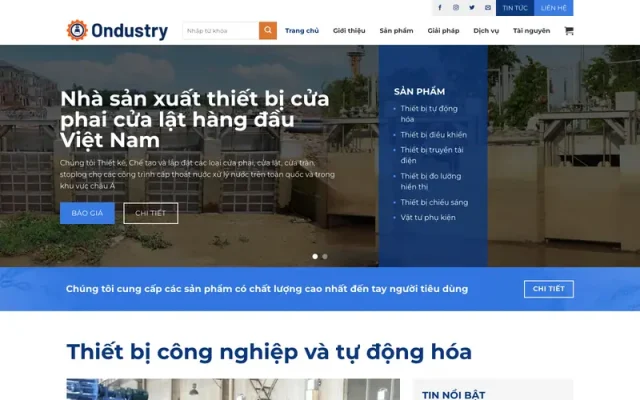 Mẫu web giới thiệu công ty kinh doanh thiết bị công nghiệp