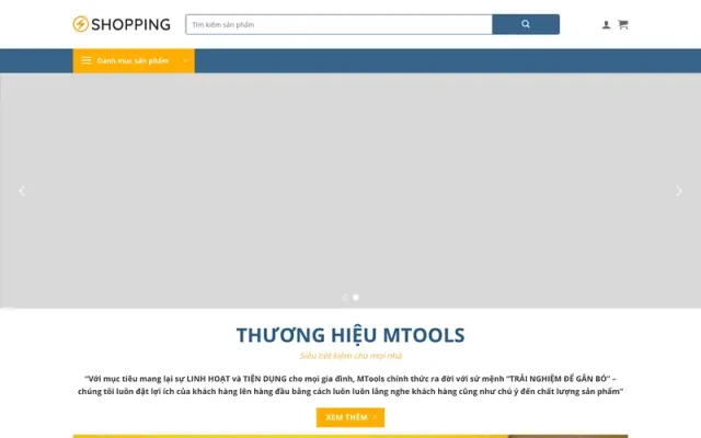 Mẫu web bán công cụ, dụng cụ làm vườn, xây dựng