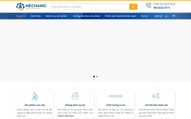 Mẫu web bán máy móc – thiết bị cơ khí 2