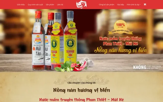 Mẫu web bán nước mắm, nước tương