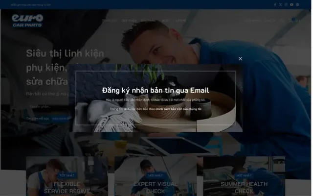 Mẫu web bán linh kiện ôtô