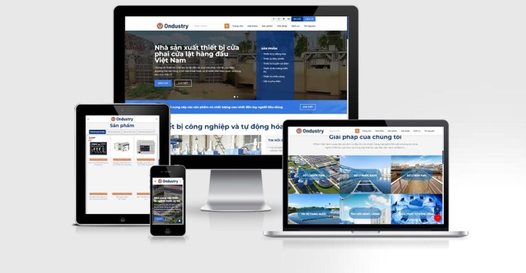 Mẫu Web giới thiệu công ty kinh doanh thiết bị công nghiệp