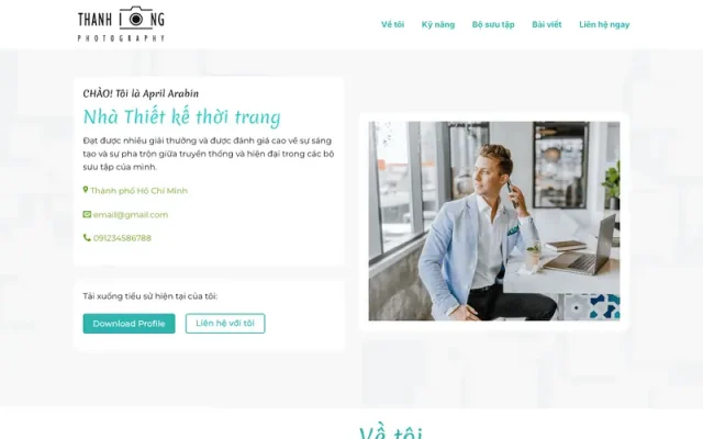Mẫu web giới thiệu cá nhân 03