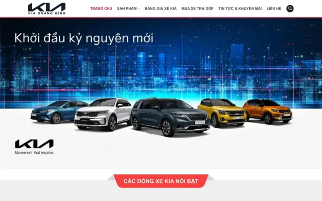 Mẫu web xe kia 01