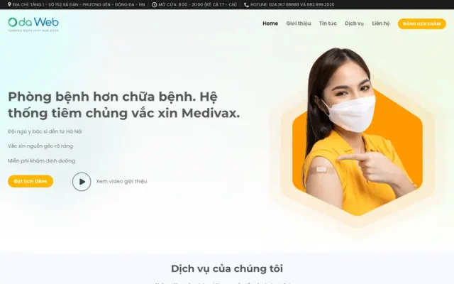 Mẫu web phòng khám 03 – tiêm vắc xin – tiêm chủng