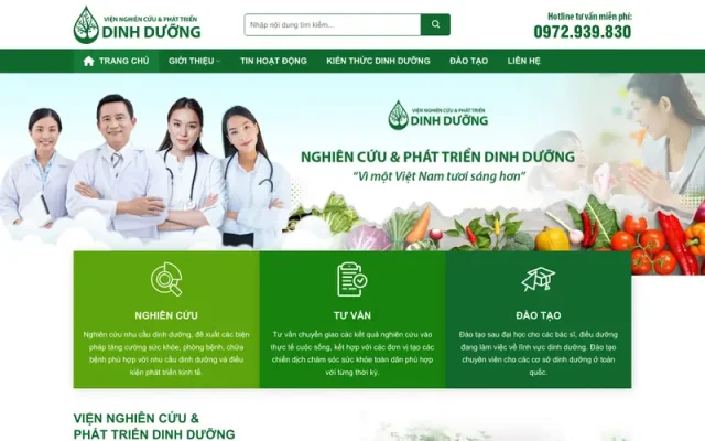 Mẫu web giới thiệu 02 – giới thiệu viện nghiên cứu