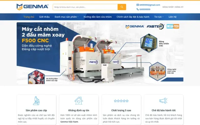 Mẫu web công ty máy cắt cơ khí