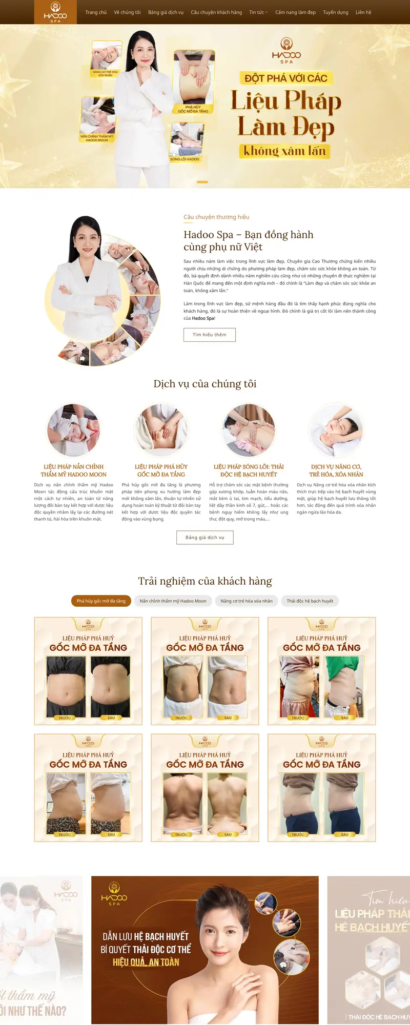 Mẫu web spa 08 – giao diện trang chủ