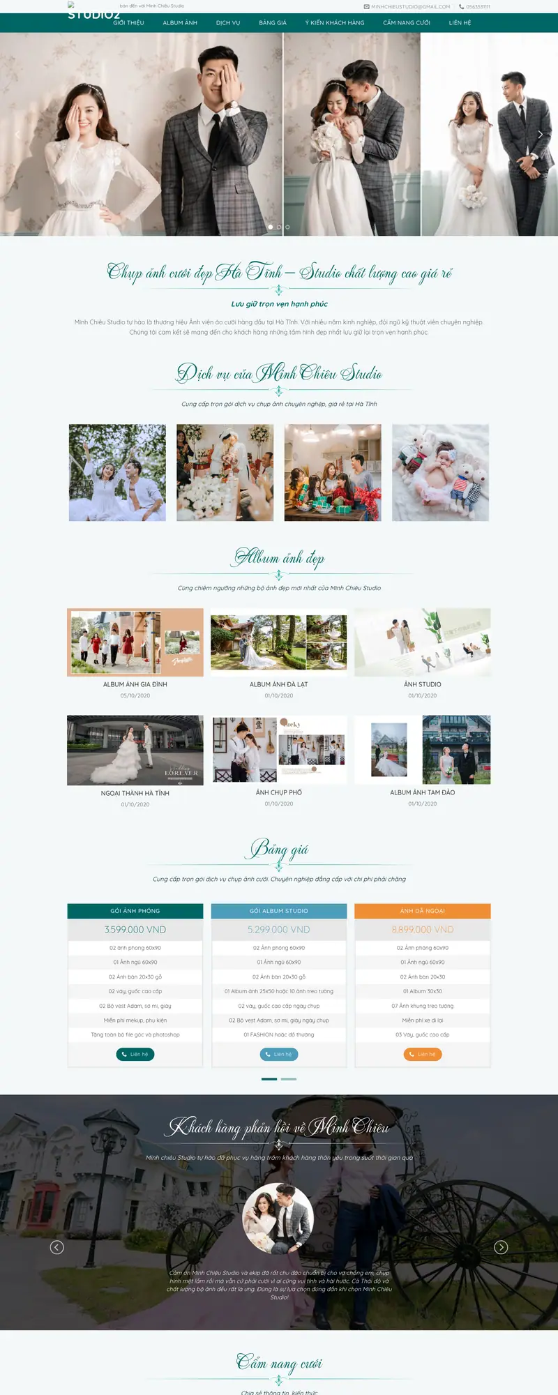 Mẫu web studio ảnh cưới 03