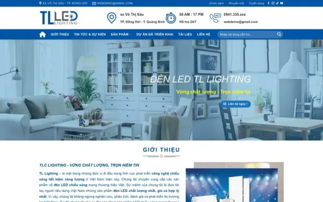 Mẫu web bán đèn led