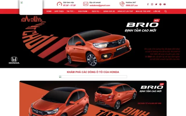 Mẫu web honda ô tô 02