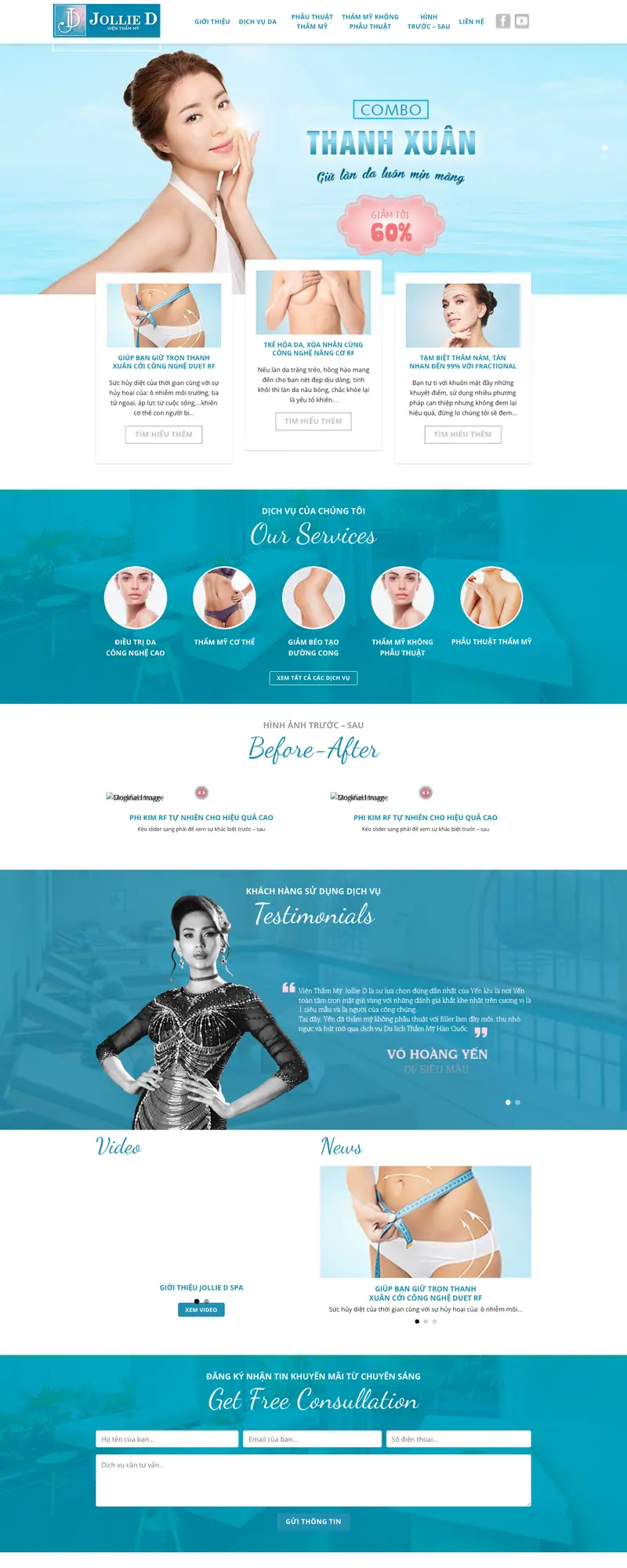 Mẫu web spa 09 – giao diện trang chủ