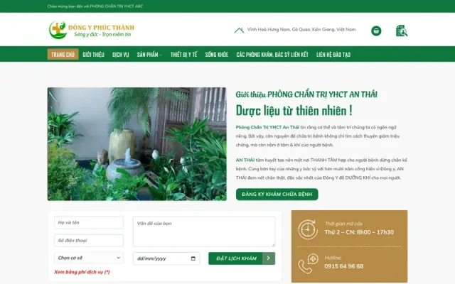Mẫu web cơ sở đông y , y học cổ truyền, thuốc dân tộc