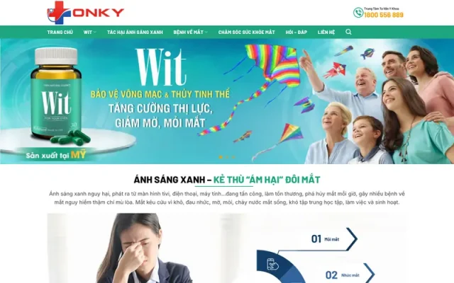 Mẫu web thực phẩm chức năng bảo vệ mắt