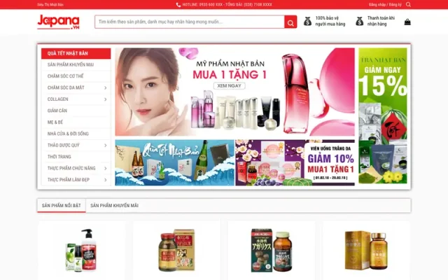 Mẫu web siêu thị, tạp hóa , bách hóa