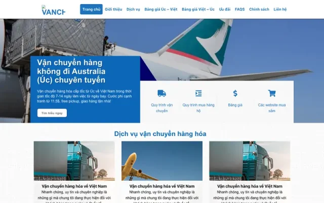 Mẫu web dịch vụ vận chuyển hàng hóa